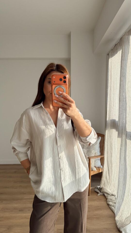 Transparan Gömlek Gri