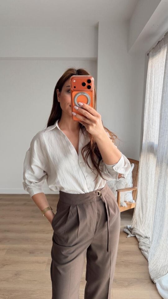 Transparan Gömlek Gri