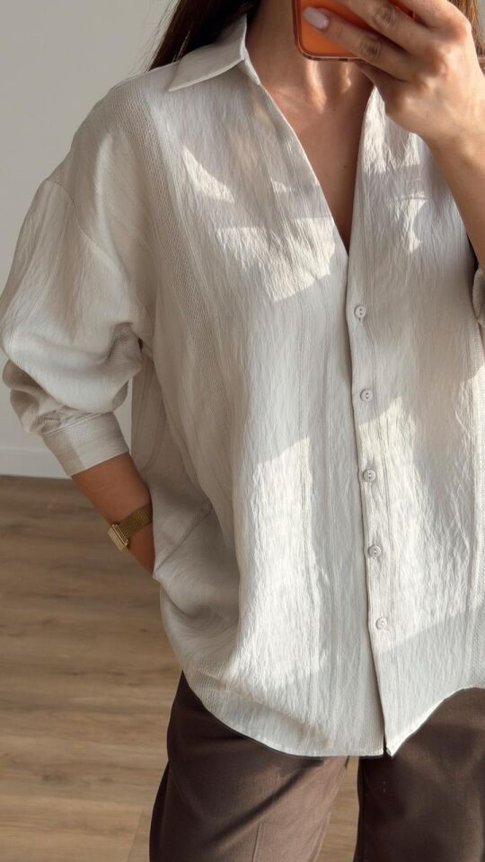 Transparan Gömlek Gri