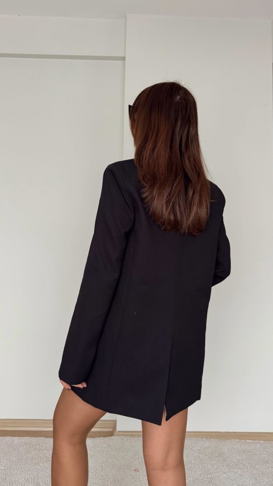 Erkek Yaka Blazer-Siyah