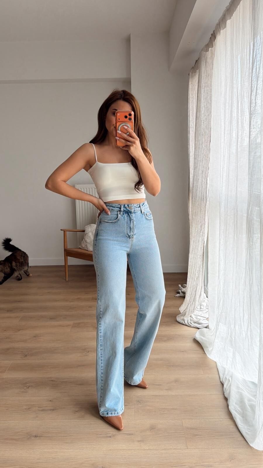 Buz Mavi Straight Kesim Jean