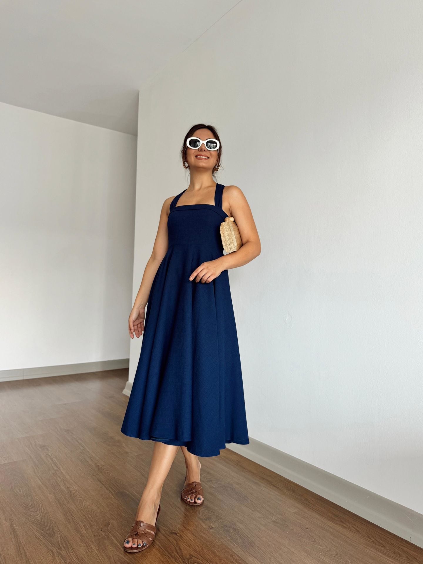 Lacivert Elyse Elbise