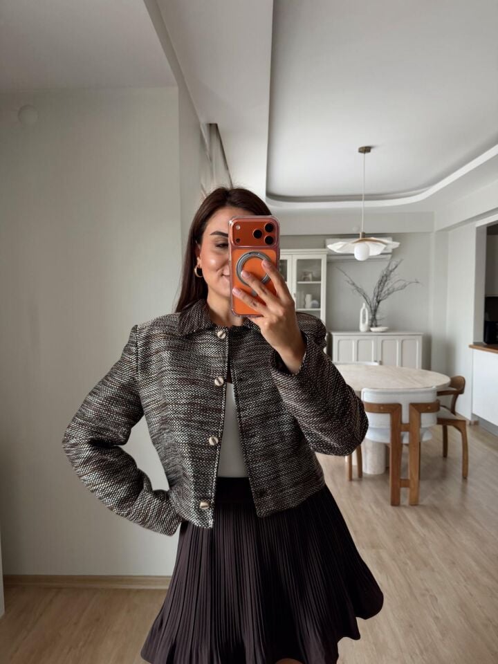 Kahve Kırçıllı Ceket