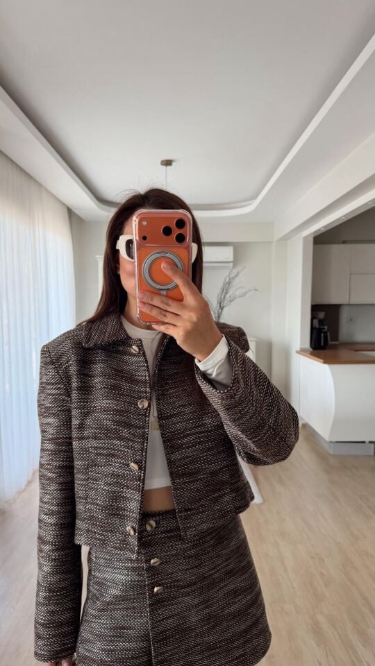 Kahve Kırçıllı Ceket