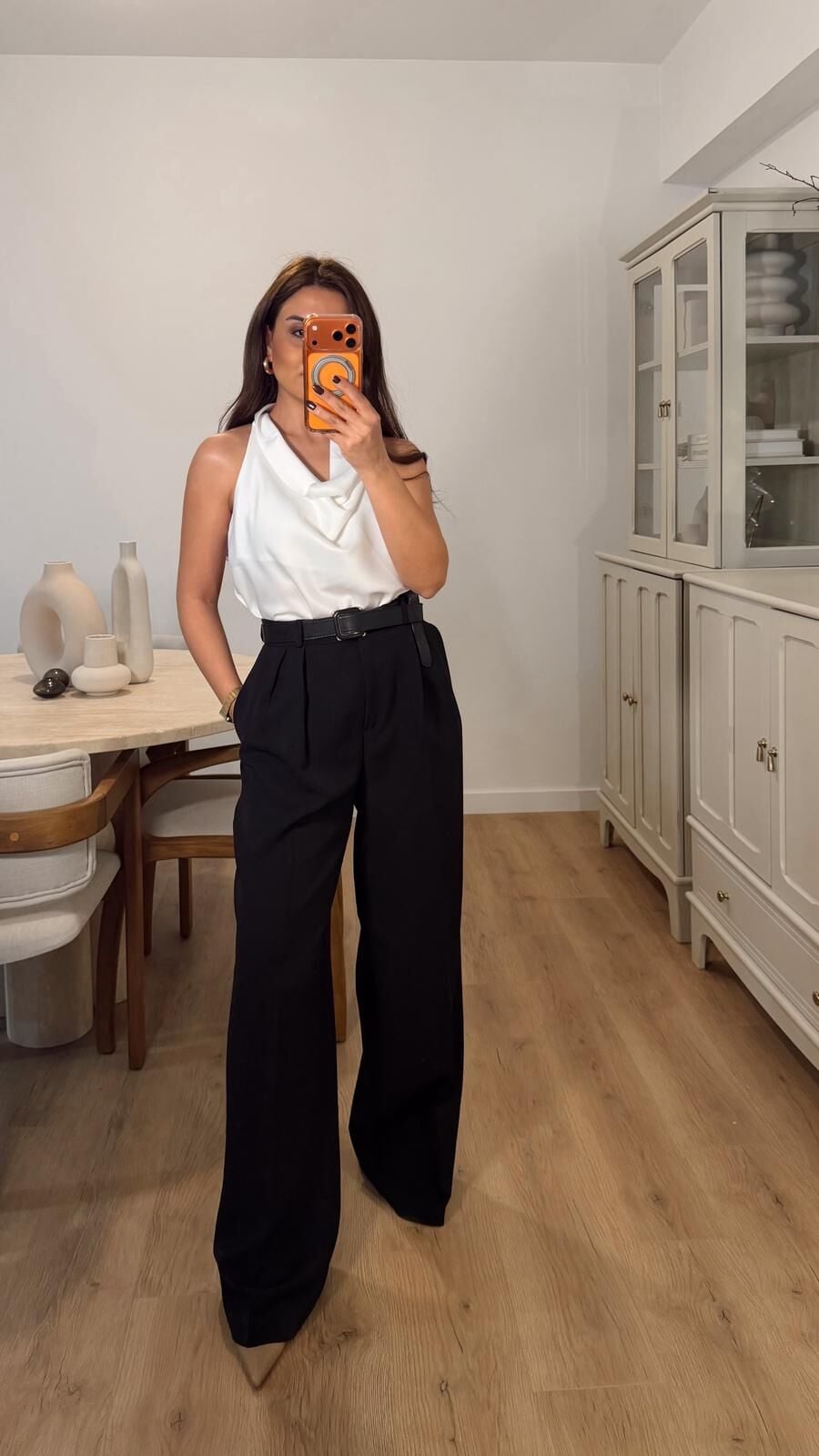 Çift Pile Siyah Palazzo