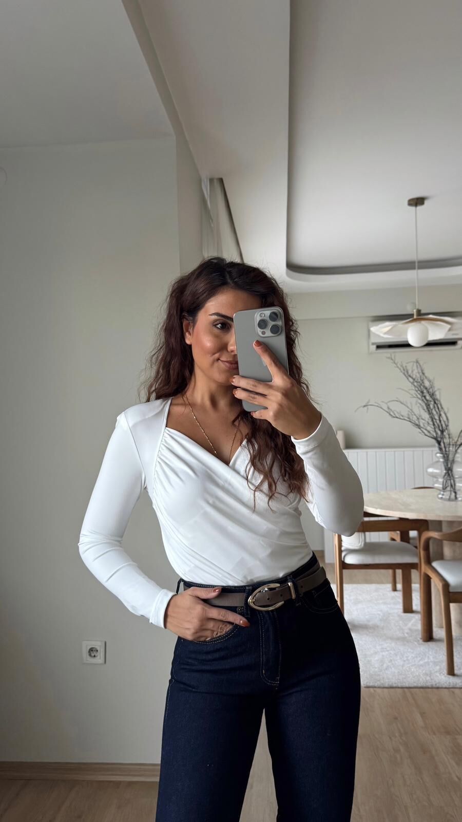 Vatkalı Anvelop Bluz Ekru