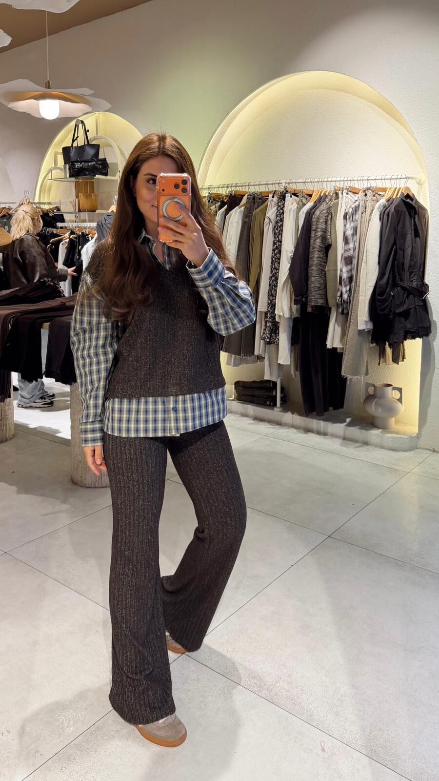 Gömlek Garnili Kazak Takım Mavi