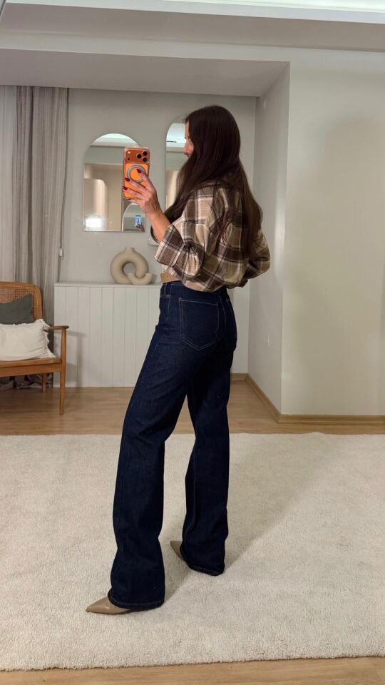 Dikişli Straight Laci Jean