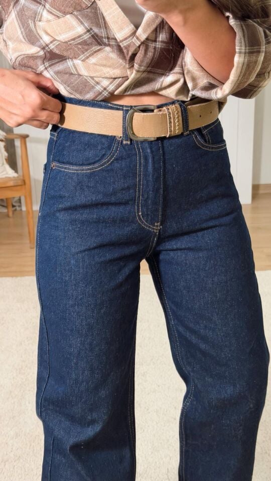 Dikişli Straight Laci Jean