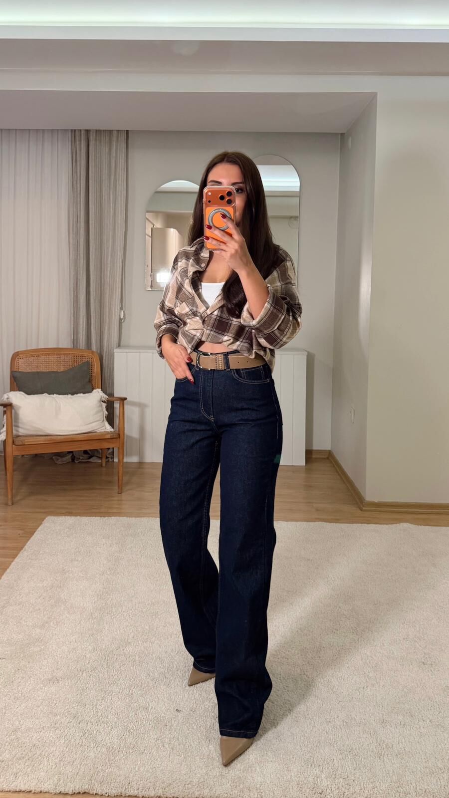 Dikişli Straight Laci Jean