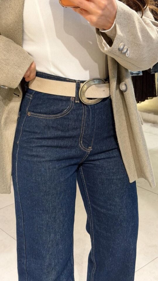 Dikişli Straight Laci Jean