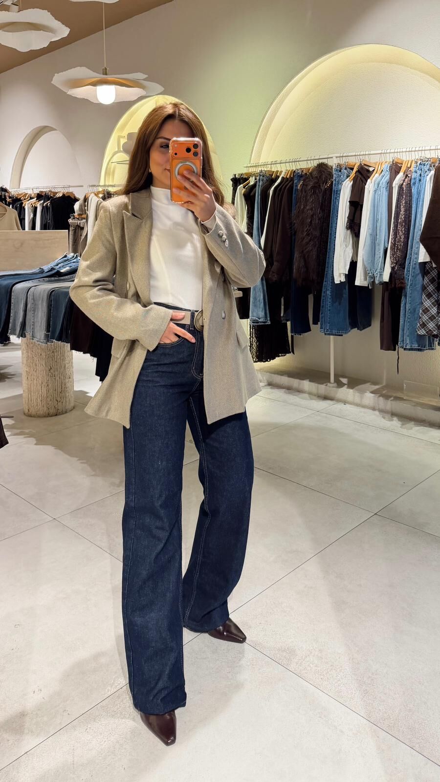 Dikişli Straight Laci Jean