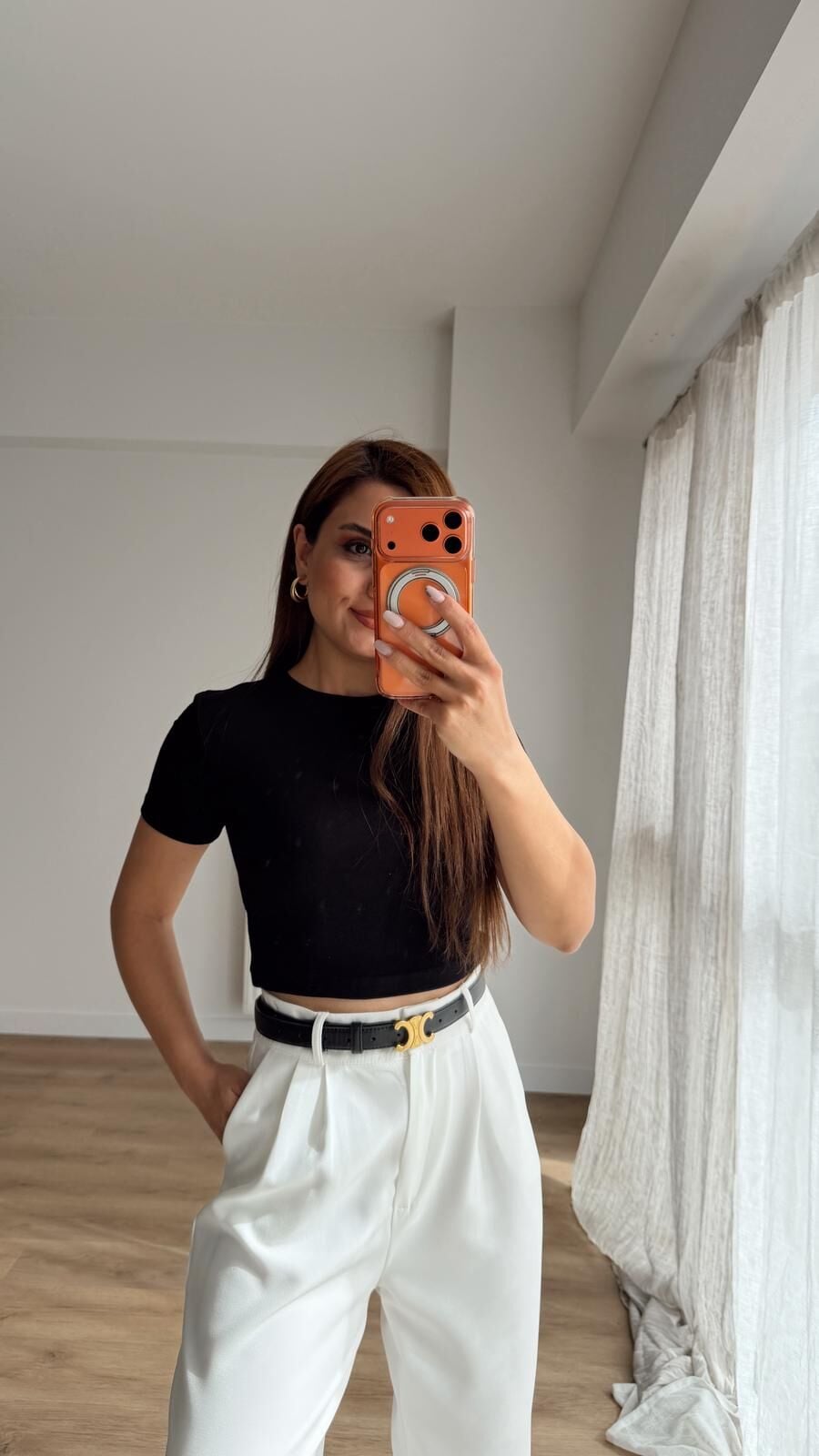 Siyah Soft Crop Bluz