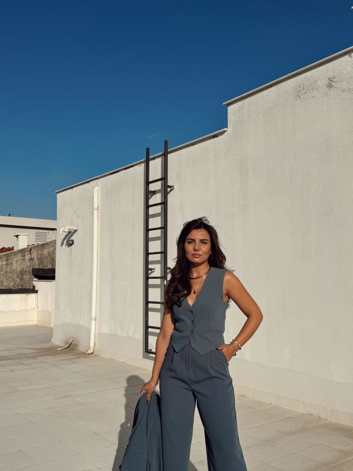 Ash Gray Kumaş Yelek