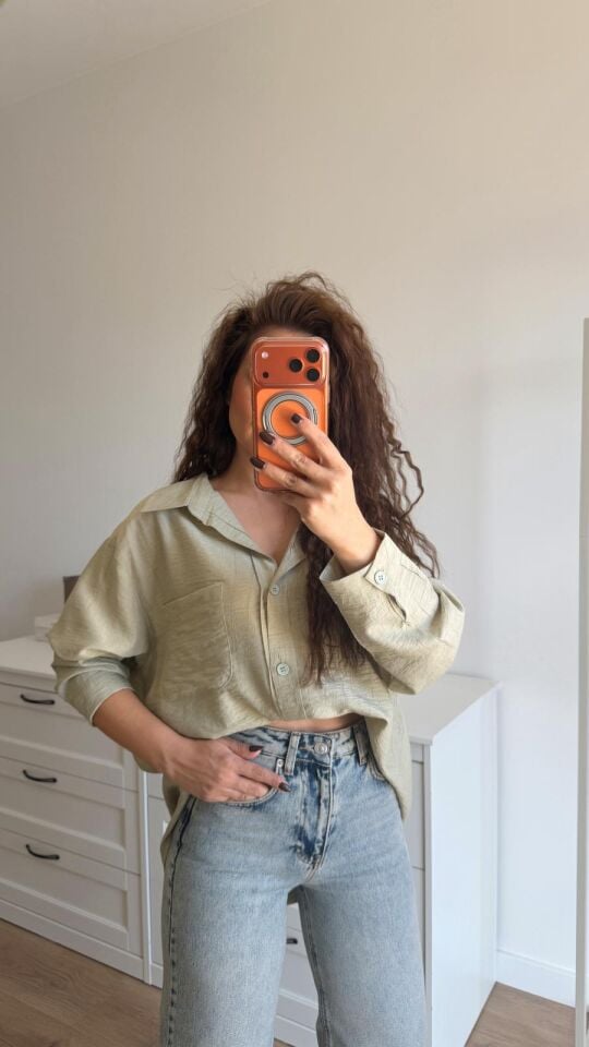 Tek Cep Haki Gömlek