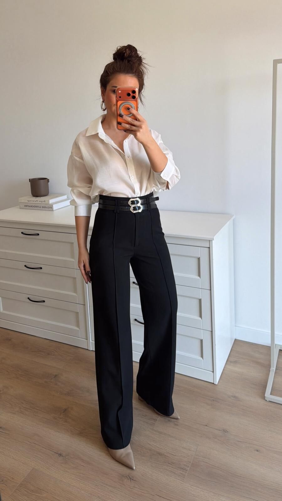 Çift Kemer Köprülü Pant Siyah