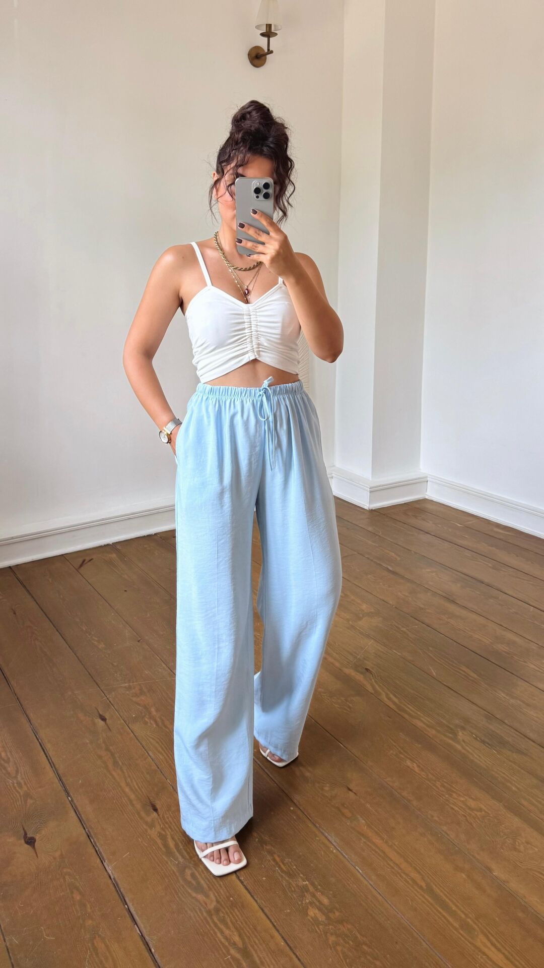 Tencel Lastikli Pantolon Mavi