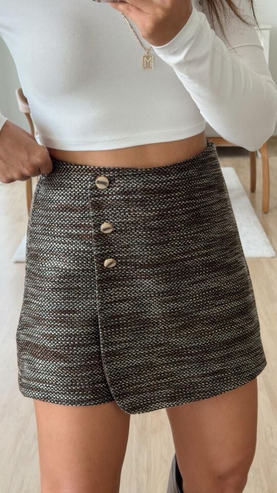 Kahve Kırçıllı Anvelop Şortetek