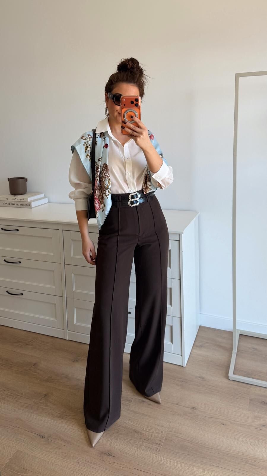 Çift Kemer Köprülü Pant Kahve