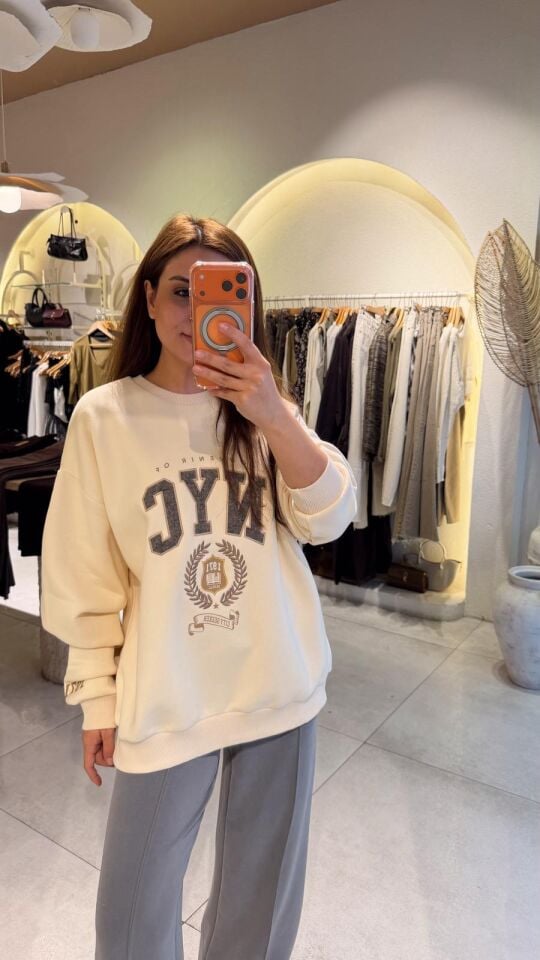 Nyc Bej Sweatshirt