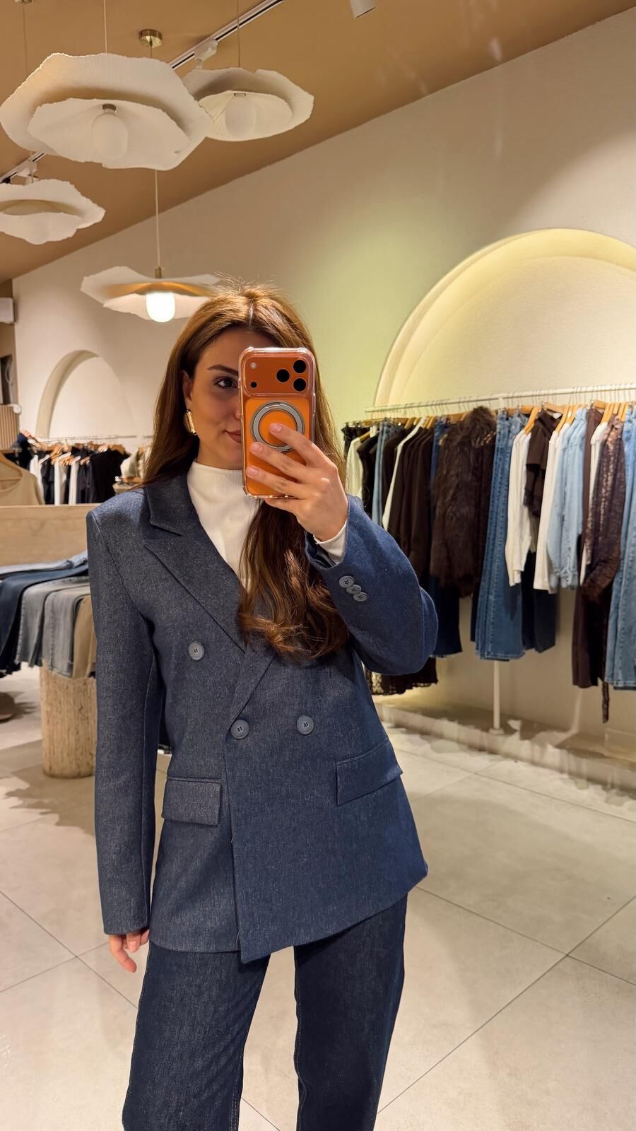 Kırçıllı Blazer Lacivert