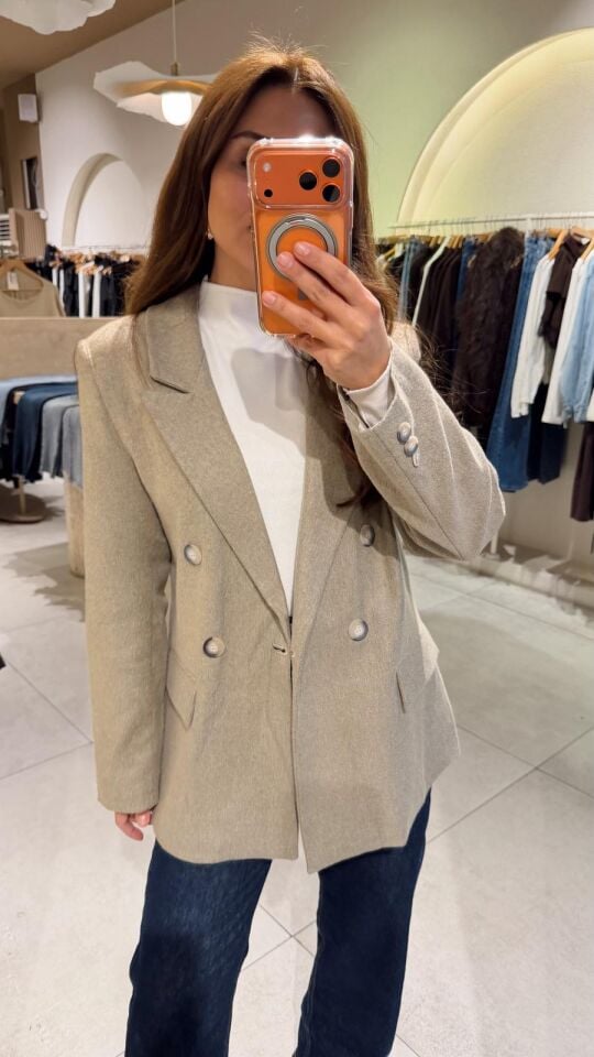 Kırçıllı Blazer Bej
