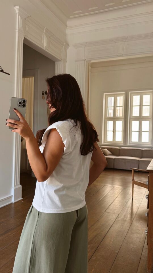 Vatkalı Tshirt Beyaz