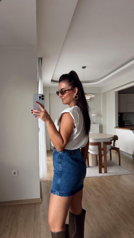 Vatkalı Tshirt Beyaz