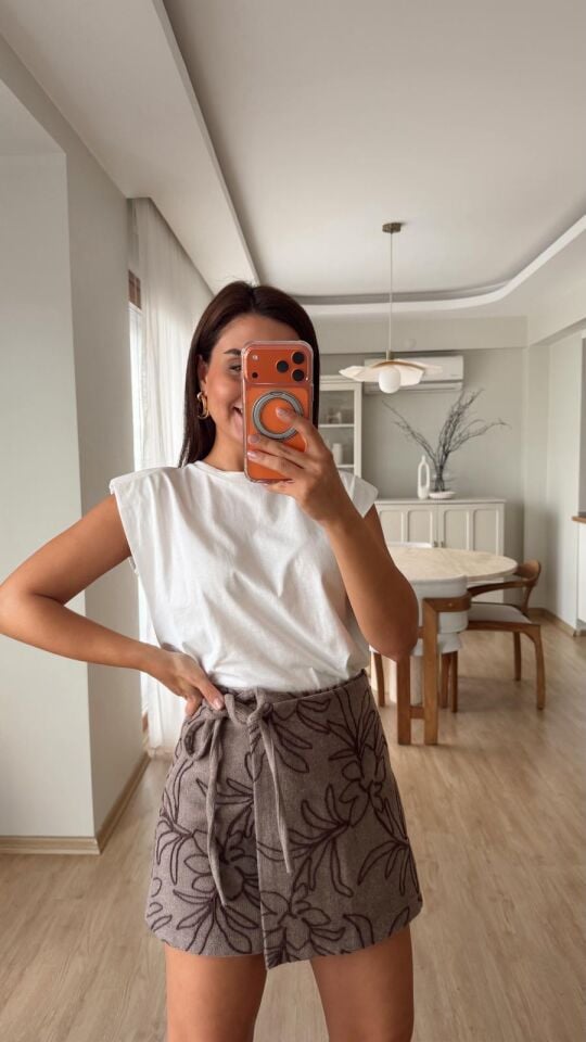 Vatkalı Tshirt Beyaz