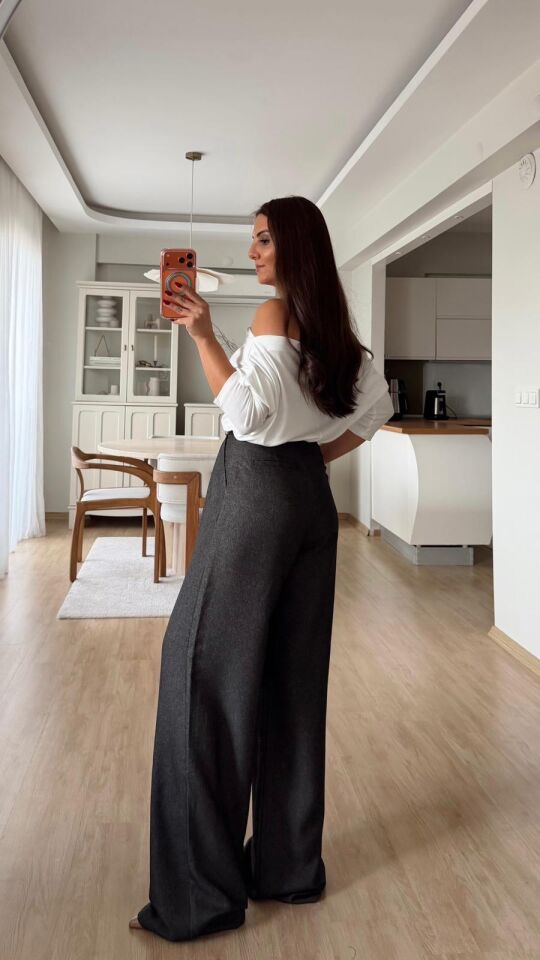 Dokulu Kırçıllı Palazzo Antrasit