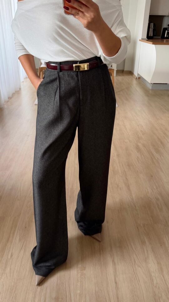 Dokulu Kırçıllı Palazzo Antrasit