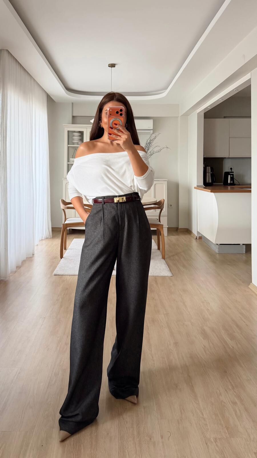 Dokulu Kırçıllı Palazzo Antrasit