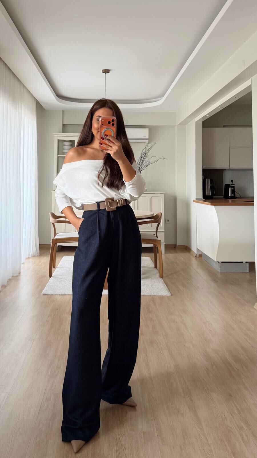 Dokulu Kırçıllı Palazzo Lacivert