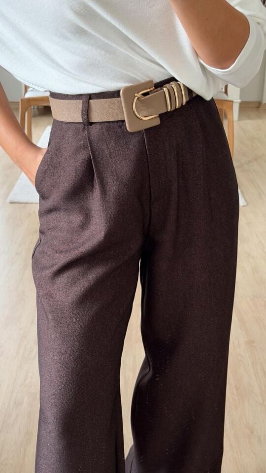 Dokulu Kırçıllı Palazzo Koyu Kahve