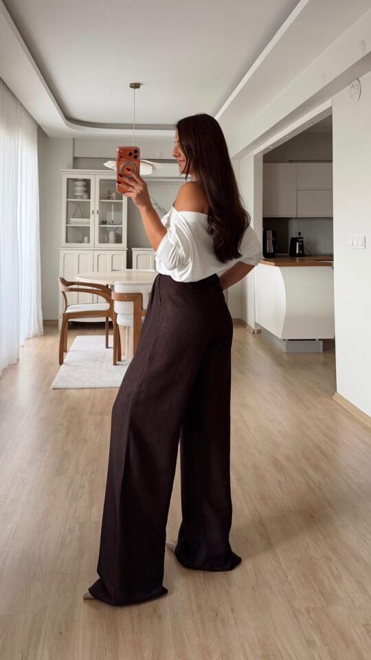 Dokulu Kırçıllı Palazzo Koyu Kahve