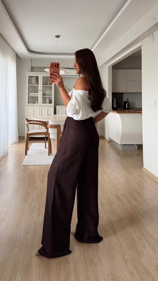 Dokulu Kırçıllı Palazzo Koyu Kahve