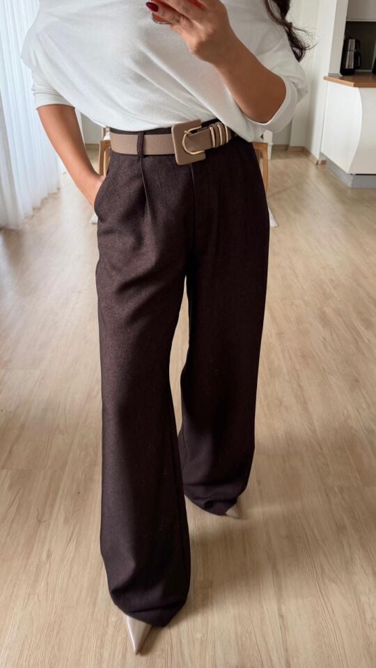 Dokulu Kırçıllı Palazzo Koyu Kahve