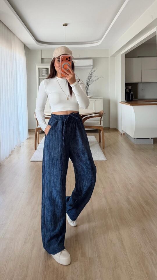 Kadife Pantolon Lacivert