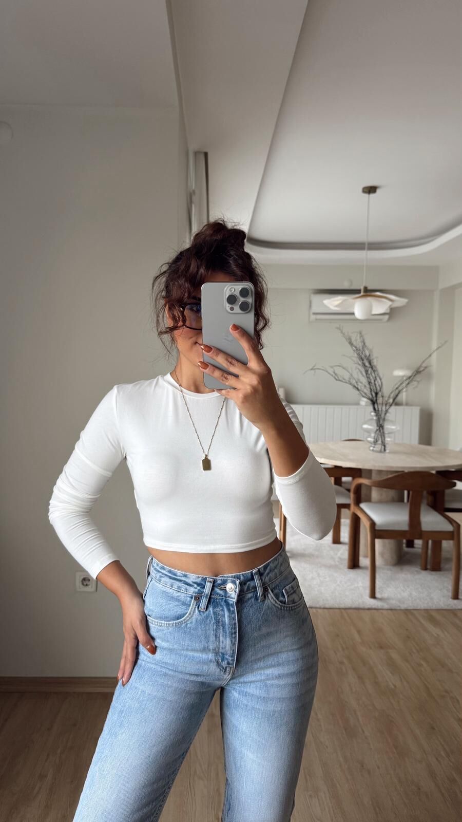 Basic Penye Crop Ekru