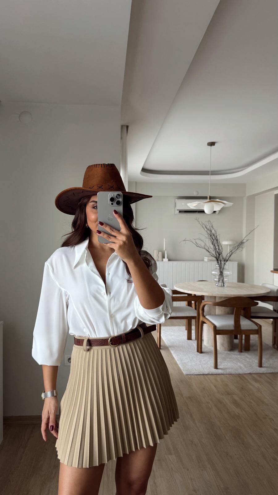 Omuz Dikişli Tunik Gömlek Ekru