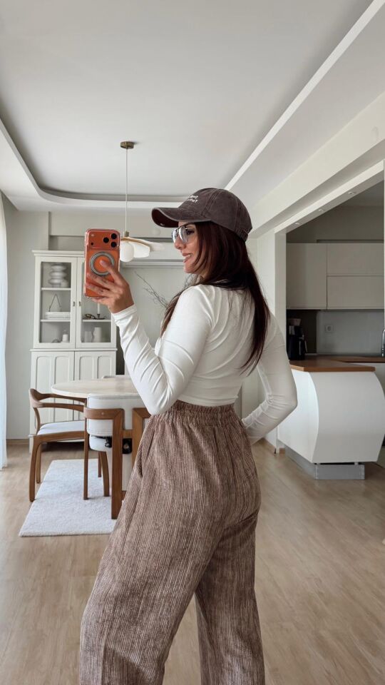 Basic Penye Crop Ekru