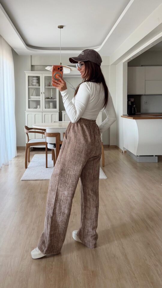 Kadife Pantolon Camel