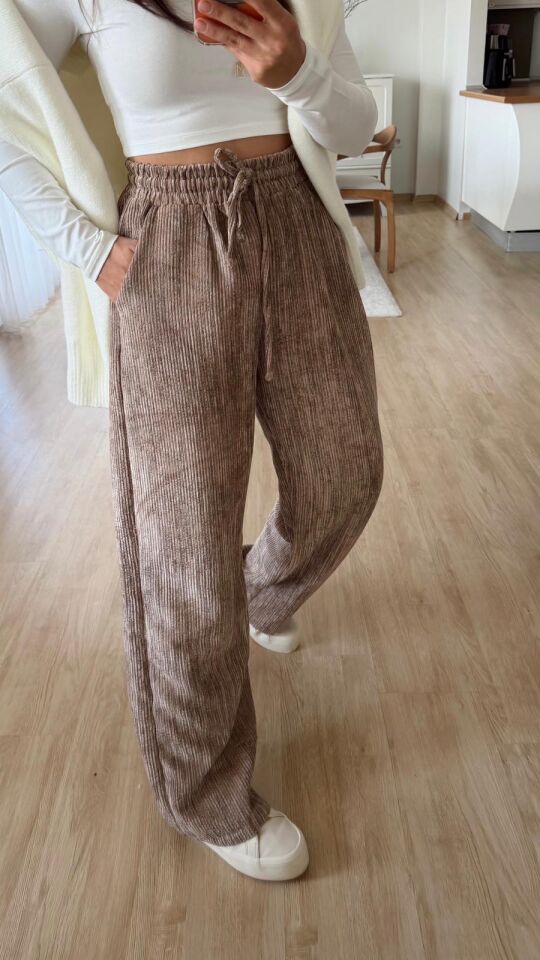 Kadife Pantolon Camel