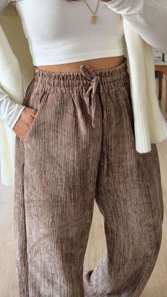 Kadife Pantolon Camel