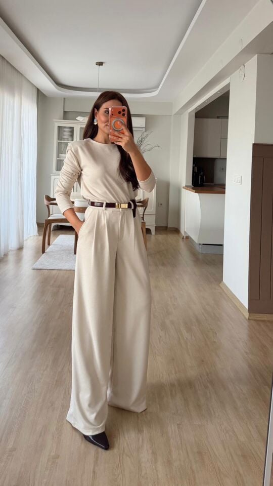 Vatkalı Modal Takım Bej