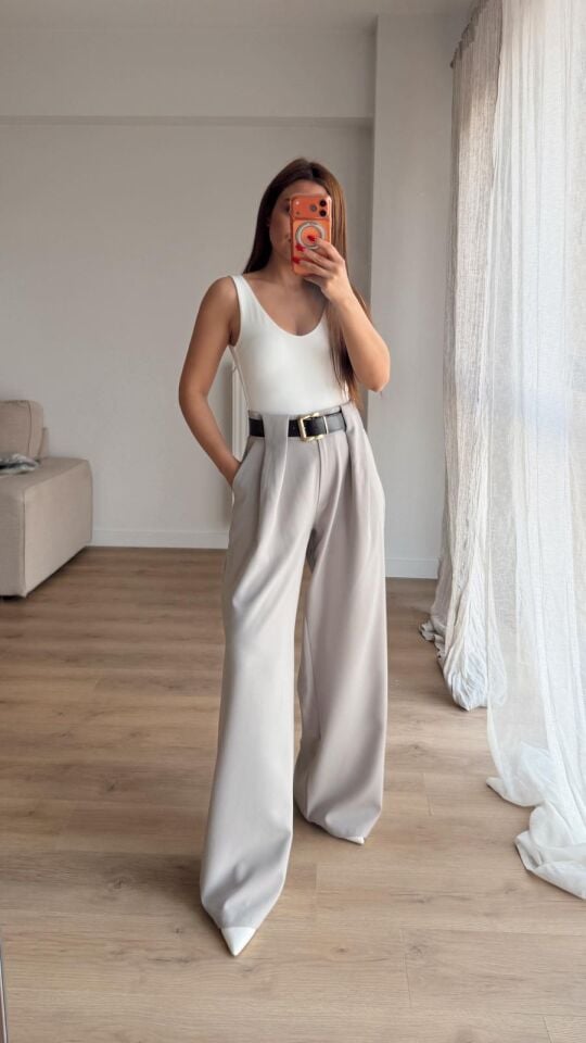 Self Belt Taş Pantolon