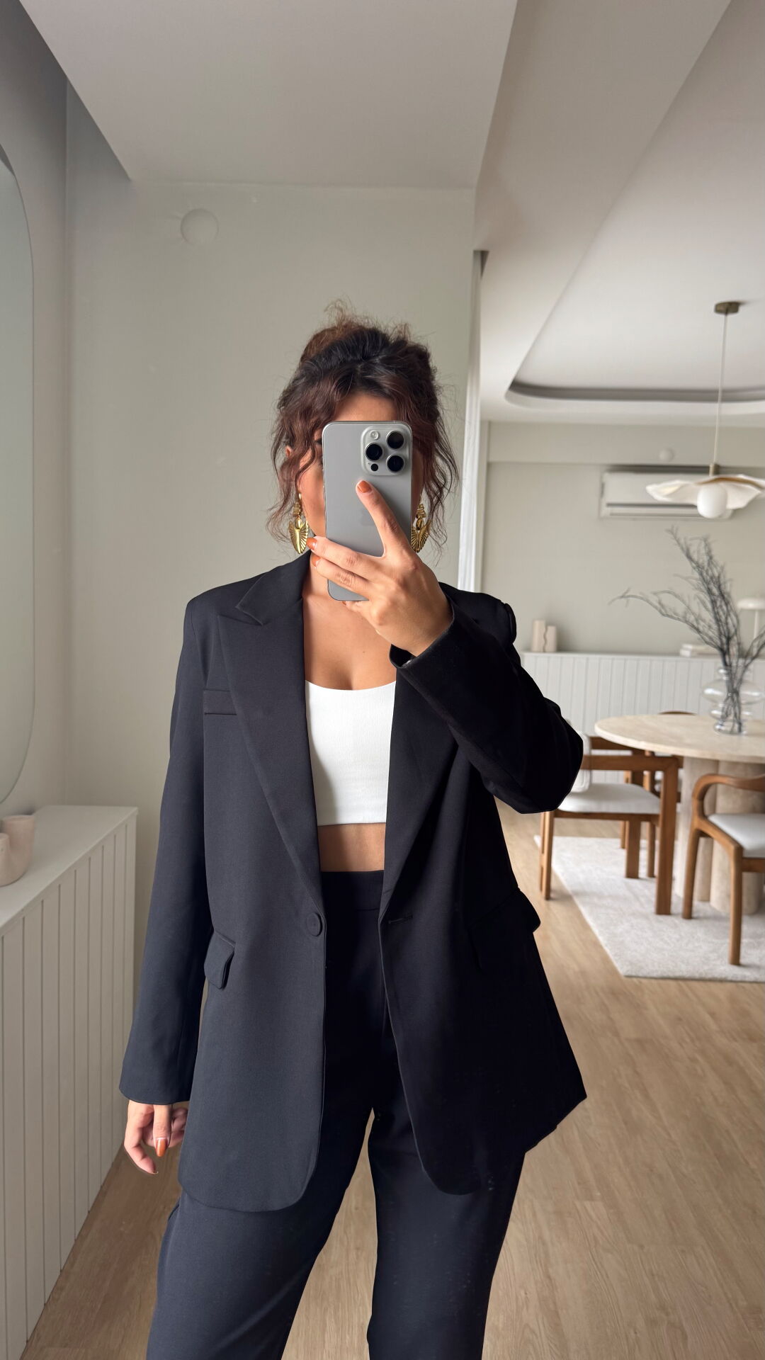 Tek Düğme Blazer Siyah