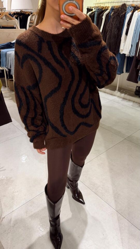 Desenli Zr Kazak Kahve