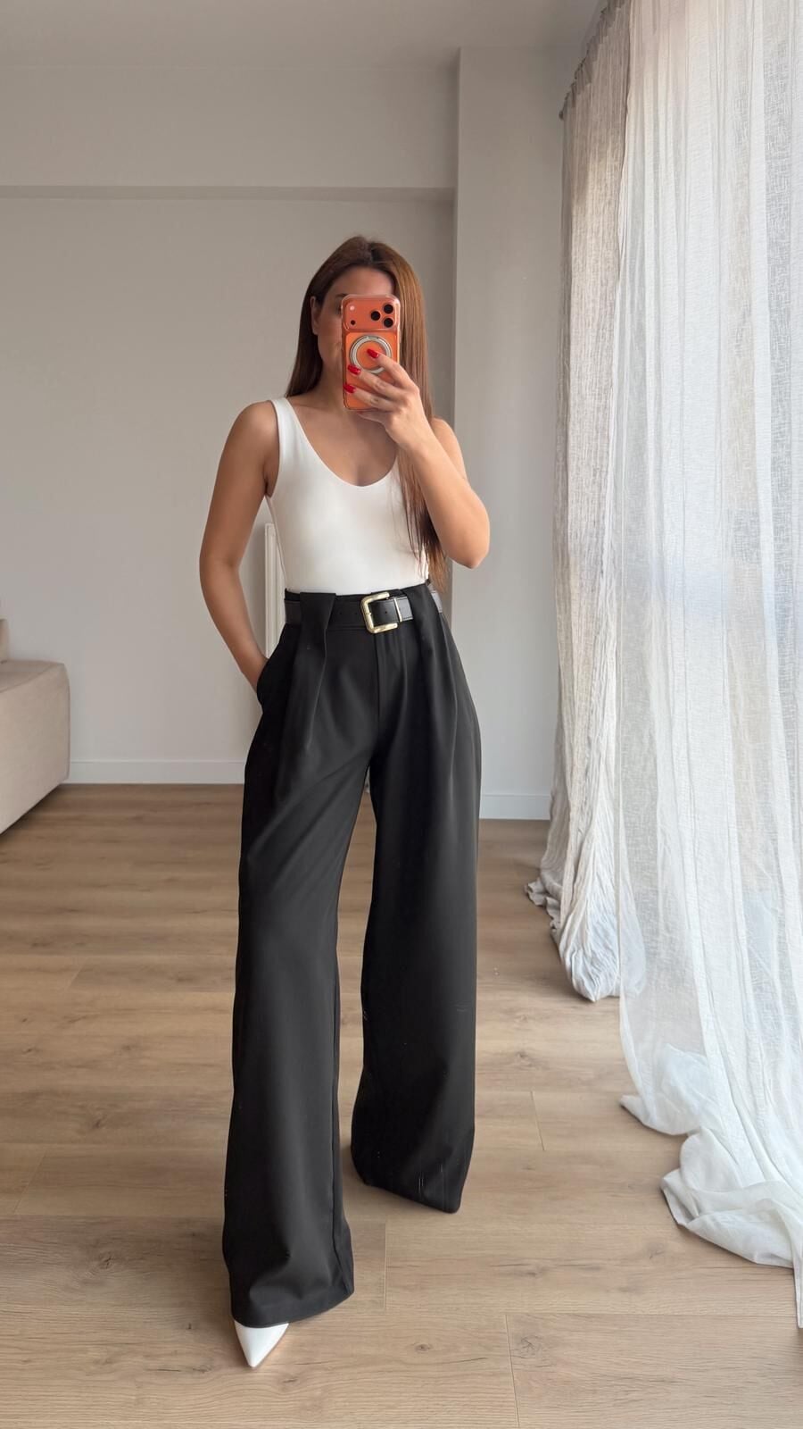 Self Belt Siyah Pantolon