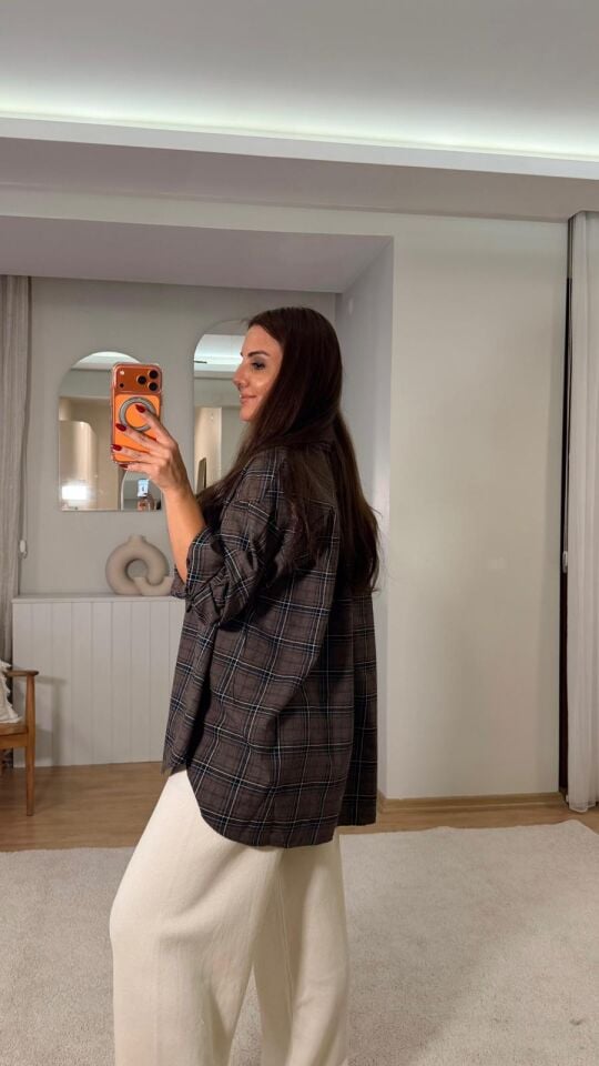 Msm Kareli Gömlek Kahve